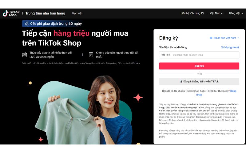Hướng dẫn đăng ký bán hàng trên TikTok đơn giản cho người mới Cách Đăng ký bán hàng trên TikTok bằng tài khoản của bạn