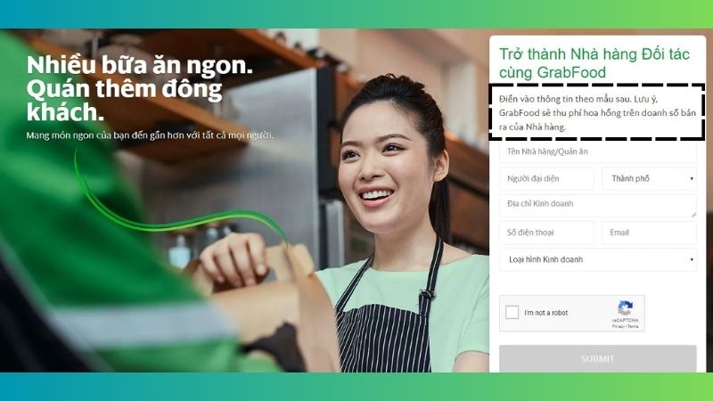 Cách bán hàng trên GrabFood hiệu quả cho người mới bắt đầu Grab Food có thu phí đối tác (Nguồn: Grab)