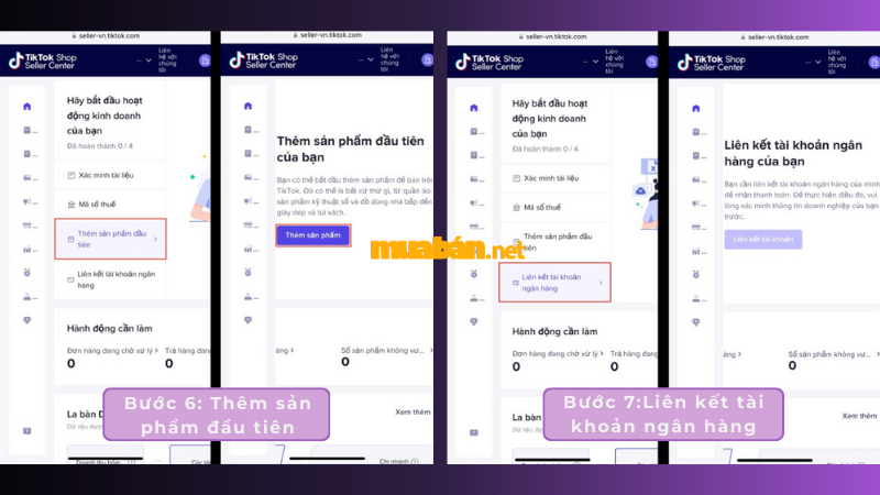 Cách bán hàng trên TikTok chi tiết giúp nổ đơn hiệu quả Chọn Thêm sản phẩm đầu tiên và liên kết tài khoản ngân hàng