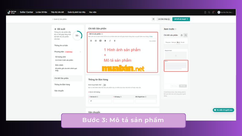 Cách bán hàng trên TikTok chi tiết giúp nổ đơn hiệu quả Mô tả sản phẩm đăng bán trên TikTok