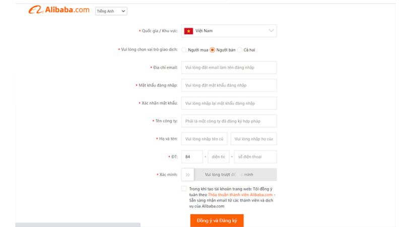 Cách bán hàng trên Alibaba tại Việt Nam cho người mới chi tiết Điền thông tin doanh nghiệp