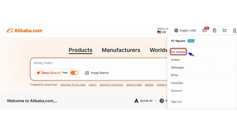 Cách bán hàng trên Alibaba tại Việt Nam cho người mới chi tiết Truy cập trang quản lý sản phẩm
