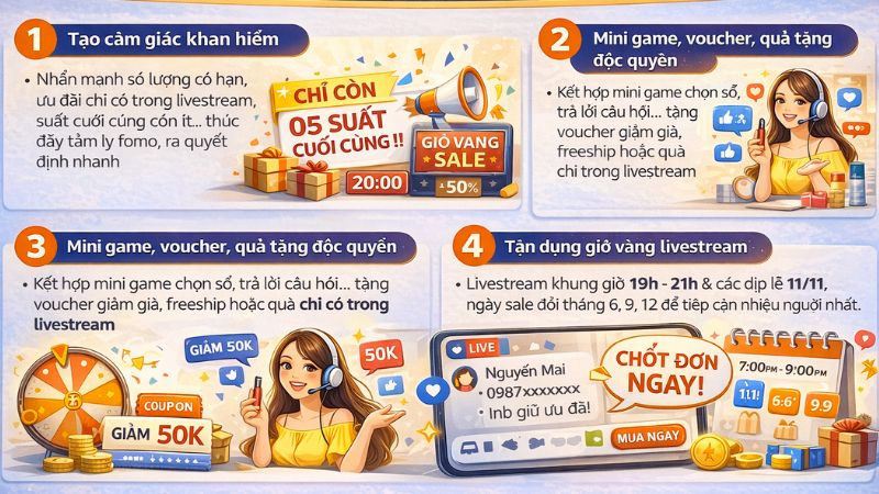 Mẫu kịch bản livestream bán hàng giúp chốt đơn hiệu quả Bí quyết chốt đơn và tăng tương tác livestream