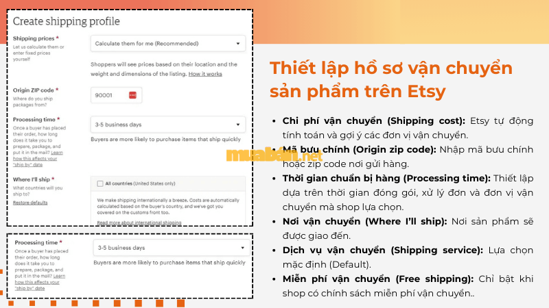 Cách bán hàng trên Etsy chi tiết cho người mới bắt đầu Thiết lập hồ sơ vận chuyển sản phẩm trên Etsy