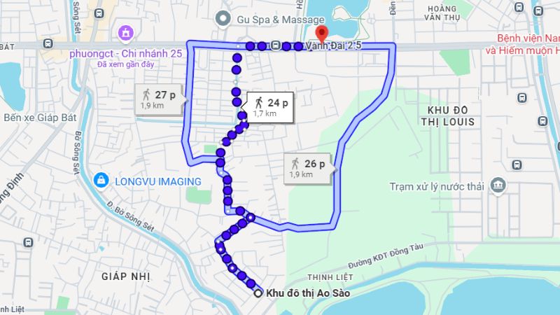 Khu đô thị Ao Sào: Vị trí, tiện ích, tiềm năng dự án Khu đô thị Ao Sào khá gần đường Vành Đai 2.5 (Nguồn: Google maps)