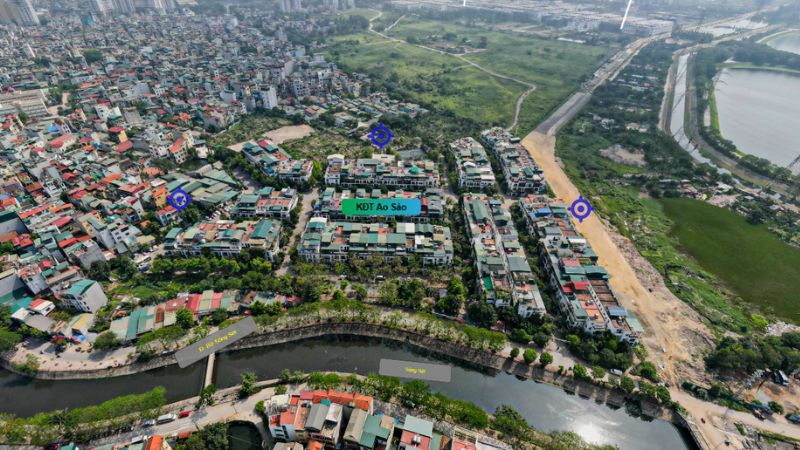 Khu đô thị Ao Sào: Vị trí, tiện ích, tiềm năng dự án Khu đô thị nằm cạnh sông Sét (Nguồn: Google Maps)