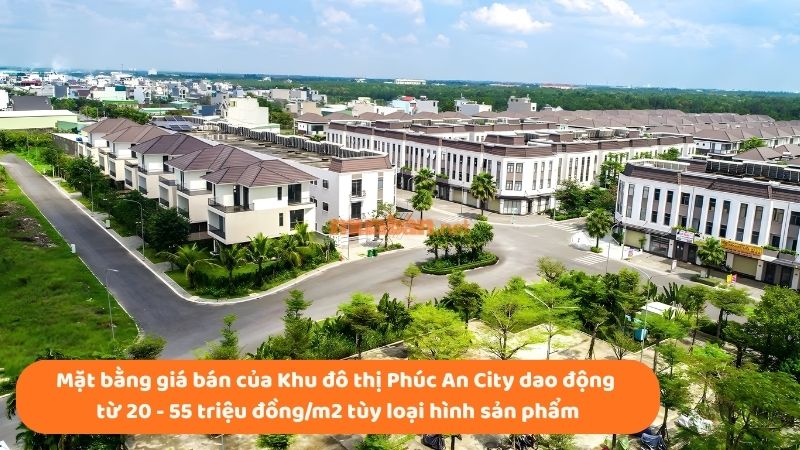 Khu đô thị Phúc An: Vị trí, tiện ích, tiềm năng dự án Mặt bằng giá bán của Khu đô thị Phúc An City dao động từ 20 - 55 triệu đồng/m2