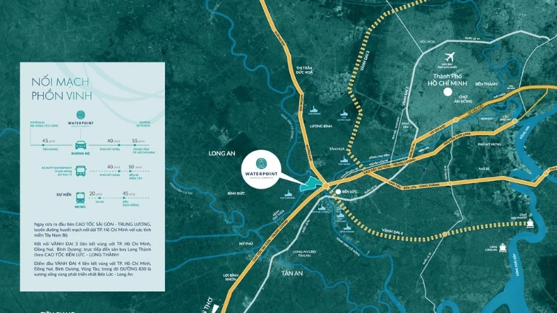Khu đô thị Waterpoint Nam Long: Vị trí, tiện ích, tiềm năng dự án Động lực tăng trưởng mạnh mẽ của Waterpoint Nam Long đến từ loạt công trình hạ tầng chiến lược