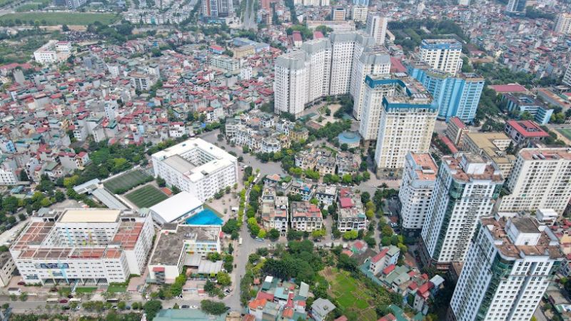 Khu đô thị Nam Cường: Vị trí, tiện ích, tiềm năng dự án Toàn cảnh Khu đô thị Nam Cường Cổ Nhuế nhìn từ trên cao