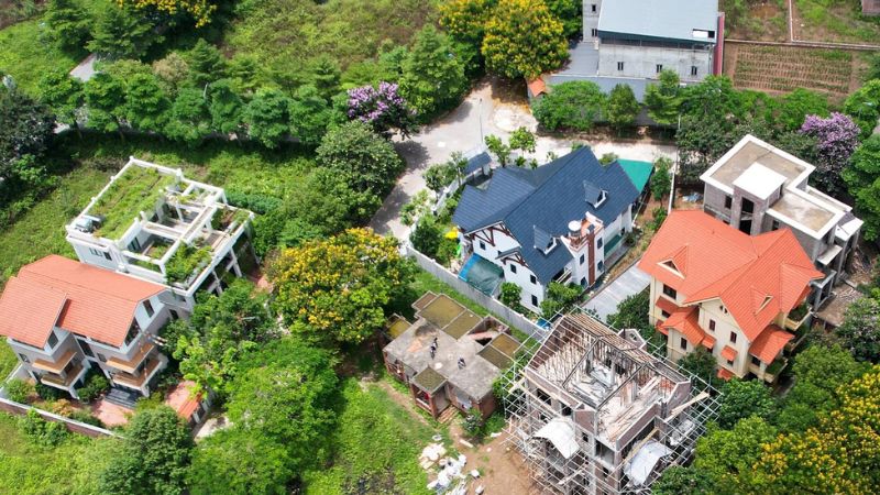 Khu đô thị Hà Phong Mê Linh: Vị trí, tiện ích, tiềm năng dự án Hạ tầng xây dựng một số căn biệt thự tại khu đô thị Hà Phong vẫn còn dở dang