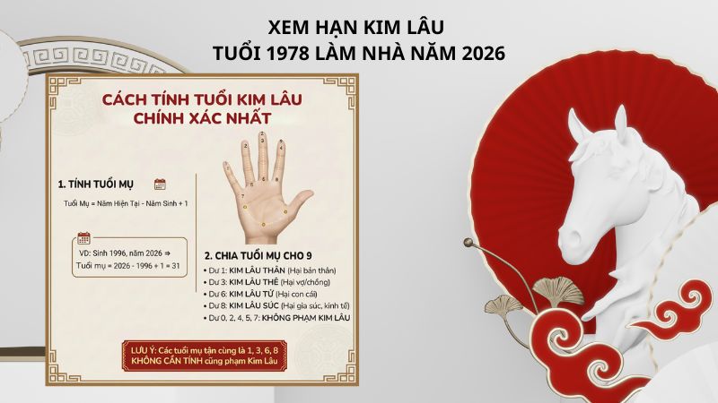 Tuổi 1978 làm nhà năm 2026 có tốt không? Luận giải chi tiết Xem hạn Kim Lâu tuổi 1978 làm nhà năm 2026