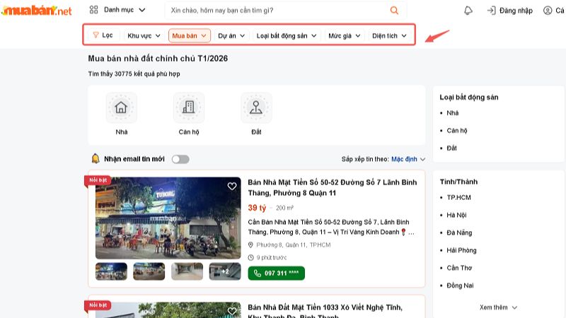 Tuổi 1991 làm nhà năm 2026: Ngày đẹp, lưu ý và cách hóa giải Muaban.net với công cụ lọc thông minh giúp bạn tìm mua nhà nhanh chóng