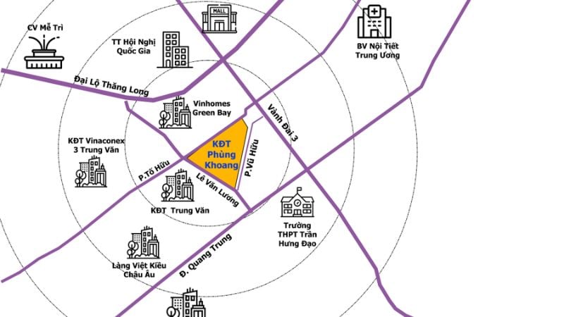 Khu đô thị Phùng Khoang: Vị trí, tiện ích, tiềm năng dự án Vị trí chiến lược của khu đô thị Phùng Khoang
