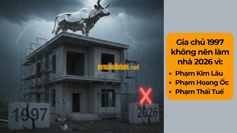 Tuổi 1997 làm nhà năm 2026: Ngày đẹp, lưu ý và cách hóa giải Tuổi 1997 không nên xây nhà năm 2026
