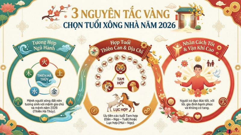 Tuổi xông đất năm 2026: Đón may mắn, nhận tài lộc suốt năm Tiêu chí chọn tuổi xông đất tốt trong năm 2026