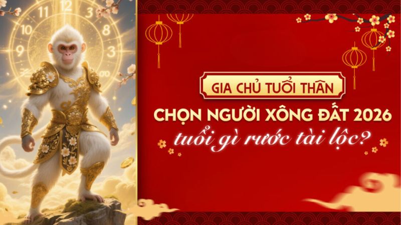 Tuổi xông đất năm 2026: Đón may mắn, nhận tài lộc suốt năm Tuổi xông đất cho gia chủ tuổi Thân năm 2026