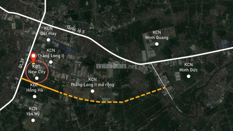 Khu đô thị New City Phố Nối: Vị trí, tiện ích, tiềm năng dự án Dự án KĐT New City nằm gần các khu công nghiệp và QL5, QL39