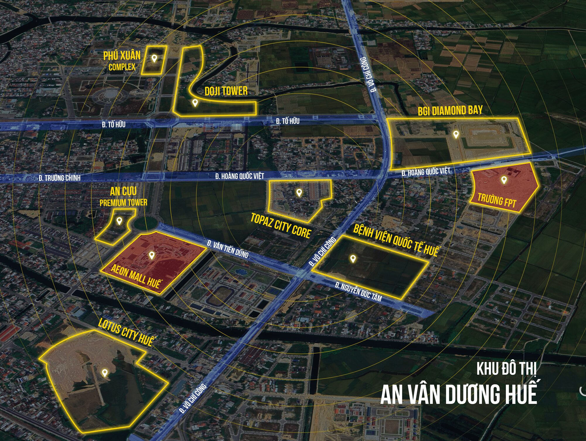 Khu đô thị mới An Vân Dương: Vị trí, tiện ích, tiềm năng dự án khu đô thị mới An Vân Dương còn được hưởng lợi lớn từ vị trí liền kề trung tâm Huế và các khu dân cư hiện hữu
