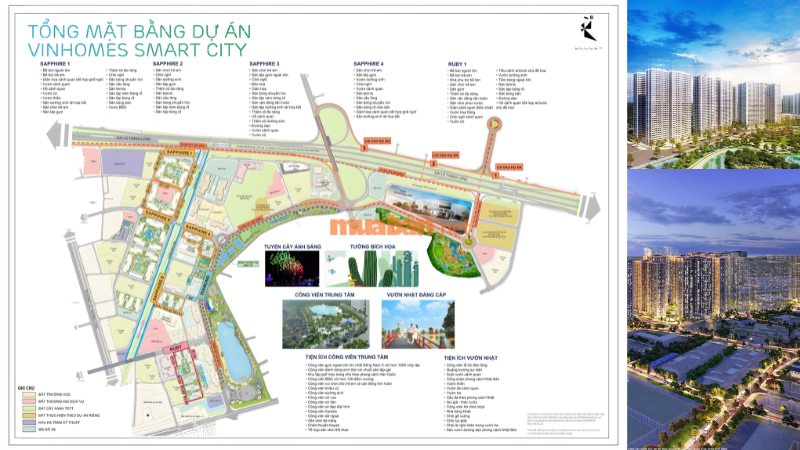 Khu đô thị Smart City: Toàn cảnh dự án và tiềm năng phát triển Mặt bằng quy hoạch phân khu và hạ tầng của dự án Vinhomes Smart City