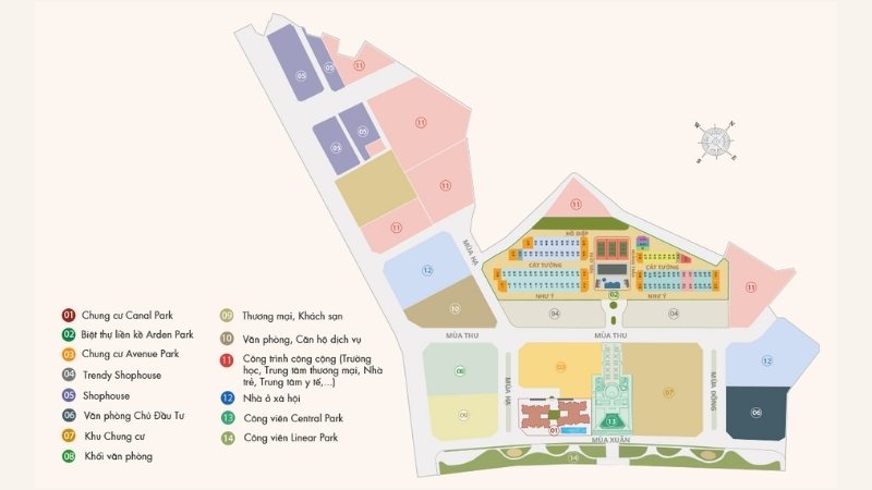 Khu đô thị Garden City: Vị trí, tiện ích, tiềm năng dự án Mặt bằng quy hoạch phân khu và hạ tầng của khu đô thị Garden City