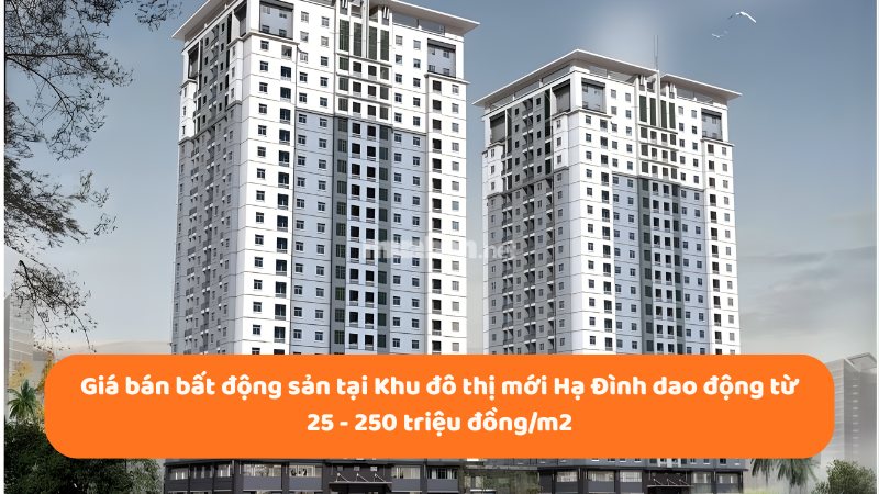 Khu đô thị mới Hạ Đình: Vị trí, tiện ích, tiềm năng dự án Giá bán bất động sản tại Khu đô thị mới Hạ Đình dao động từ 25 - 250 triệu đồng/m2