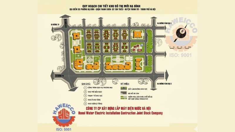 Khu đô thị mới Hạ Đình: Vị trí, tiện ích, tiềm năng dự án Mặt bằng quy hoạch phân khu và hạ tầng tại Khu đô thị mới Hạ Đình