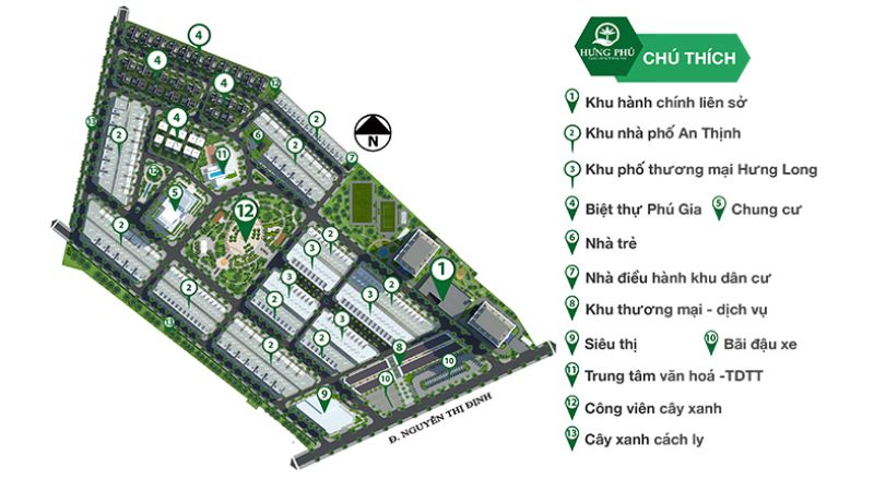Khu đô thị Hưng Phú: Vị trí, tiện ích, tiềm năng dự án Mặt bằng quy hoạch hạ tầng khu đo thj