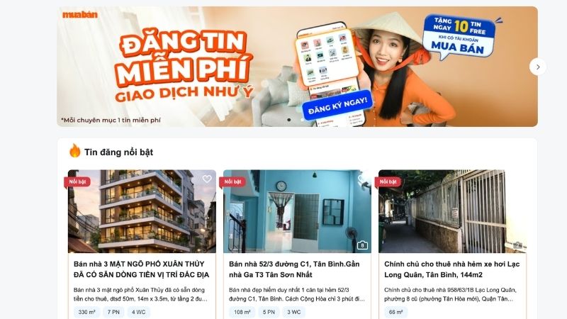 Hà Nội nên mua đất ở đâu? Phân tích từng khu vực cụ thể Giao diện trang Muaban.net