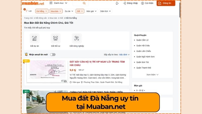 Các khu vực mua đất tại Đà Nẵng có tiềm năng tăng giá Tìm mua đất Đà Nẵng uy tín, giá tốt tại Muaban.net