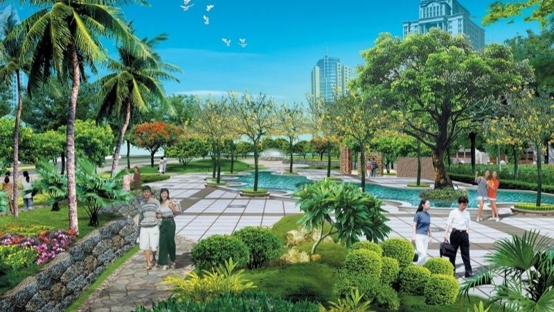 Khu đô thị Dragon City: Đặc điểm, giá bán và tiềm năng sinh lời Công viên xanh phối cảnh tại KĐT Gragon city II