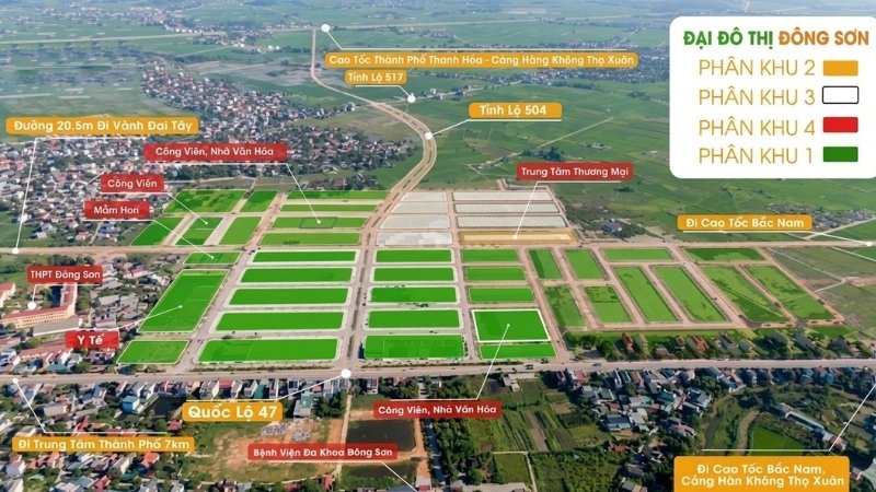 Khu đô thị mới Đông Sơn Thanh Hóa: Quy hoạch và giá bán Mặt bằng quy hoạch một số hạ tầng tiện ích nội khu dự án KĐT Đông Sơn