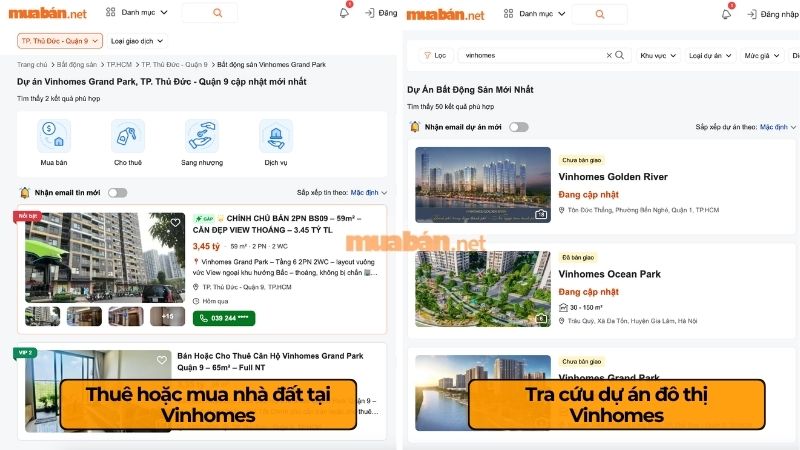 Top khu đô thị Vinhomes đáng sống và kinh nghiệm mua hiệu quả Tra cứu dự án và chọn mua, thuê nhà đất Vinhomes tại Muaban.net