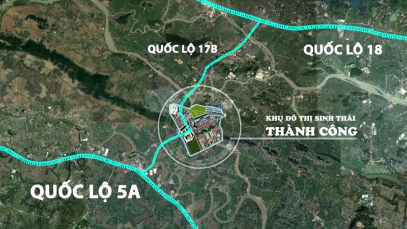 Khu đô thị sinh thái Thành Công: Đặc điểm dự án và tiềm năng Bản đồ thể hiện vị trí khu đô thị sinh thái Thành Công (Nguồn: Khudothithanhcong)