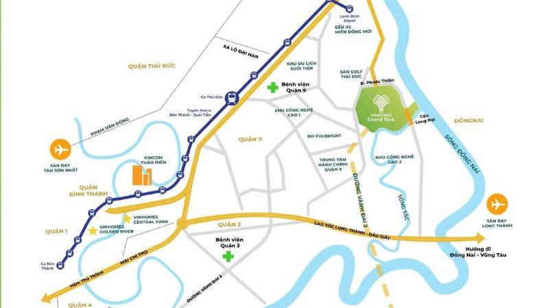 Khu đô thị Vinhomes Grand Park: Vị trí, tiện ích, tiềm năng dự án Vị trí chiến lược của khu đô thị Vinhomes Grand Park