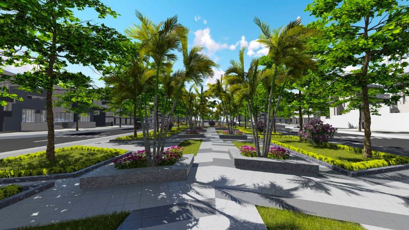 Khu đô thị Golden City: Vị trí, quy hoạch, tiện ích và giá bán Hệ thống cây xanh và lối dạo bộ được bố trí xuyên suốt dự án