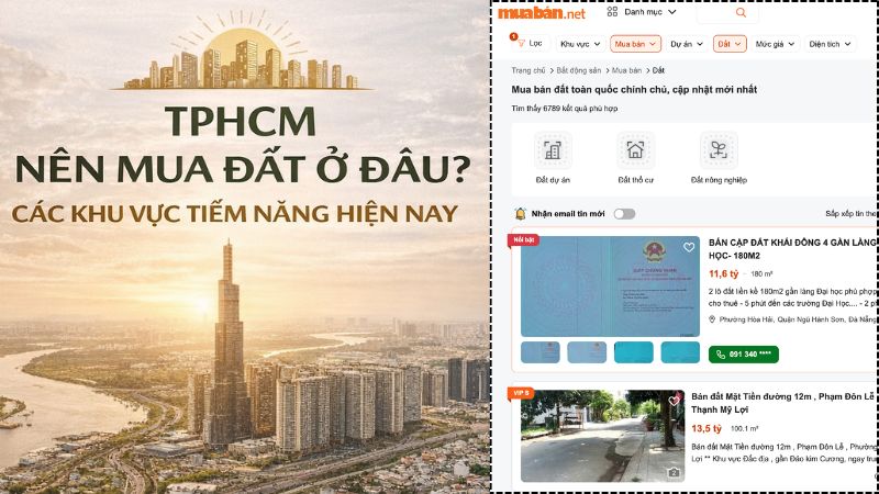 TPHCM nên mua đất ở đâu để có tiềm năng tăng giá tốt Tìm mua đất TPHCM uy tín tại Muaban.net