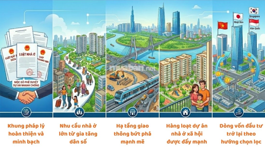 Thị trường bất động sản Hà Nội 2026: Chu kỳ tăng trưởng mới và xu hướng đầu tư Các động lực thúc đẩy thị trường bất động sản Hà Nội năm 2026