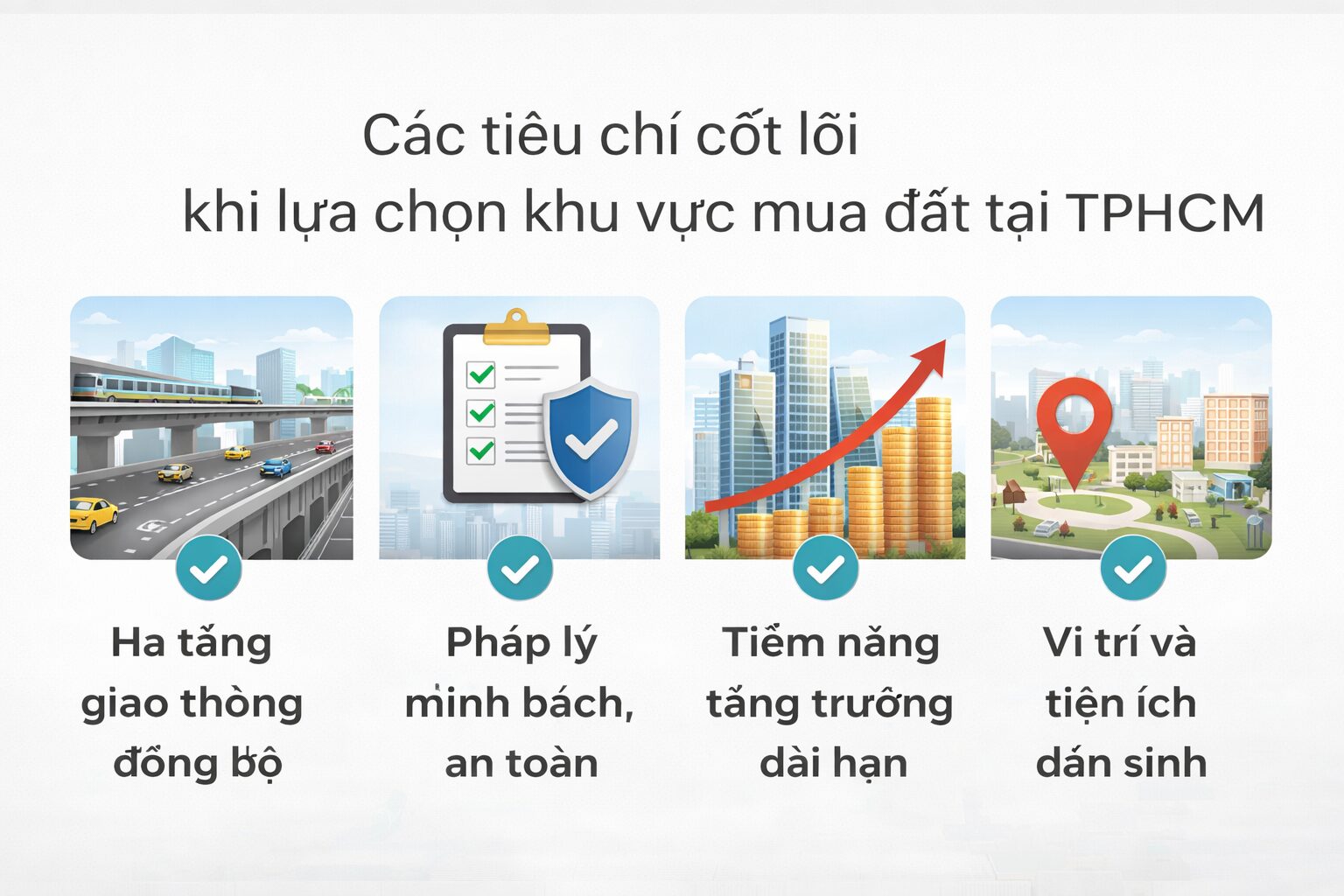 TPHCM nên mua đất ở đâu để có tiềm năng tăng giá tốt Các tiêu chí cốt lõi khi lựa chọn khu vực mua đất tại TPHCM