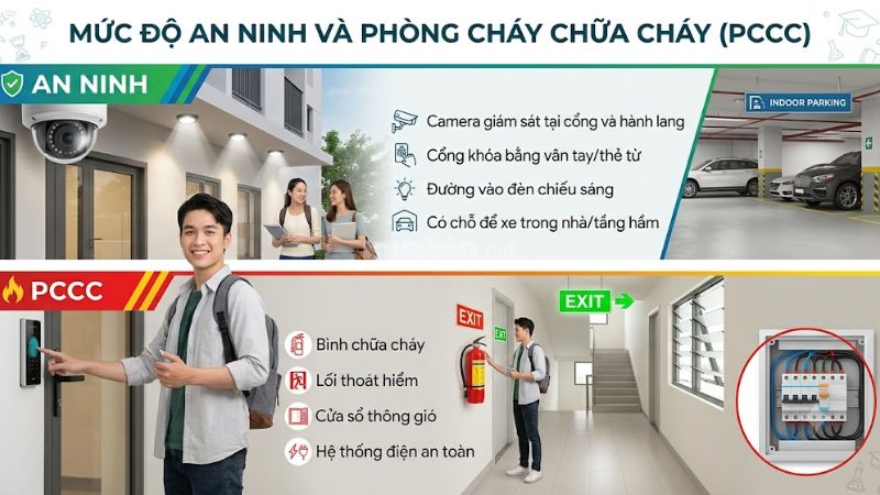 Bật mí 5 tiêu chí tìm phòng trọ cho sinh viên ngon - bổ - rẻ Check mức độ an ninh và phòng cháy chữa cháy (PCCC)