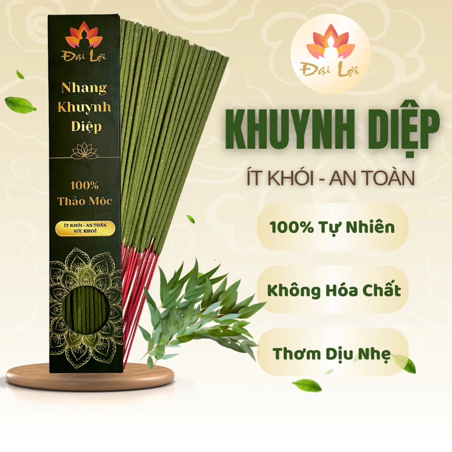 HỘP 50 100 N&Eacute;N NHANG KHUYNH DIỆP 30CM 40CM THỜ C&Uacute;NG &Iacute;T KH&Oacute;I THƠM DỊU NHẸ