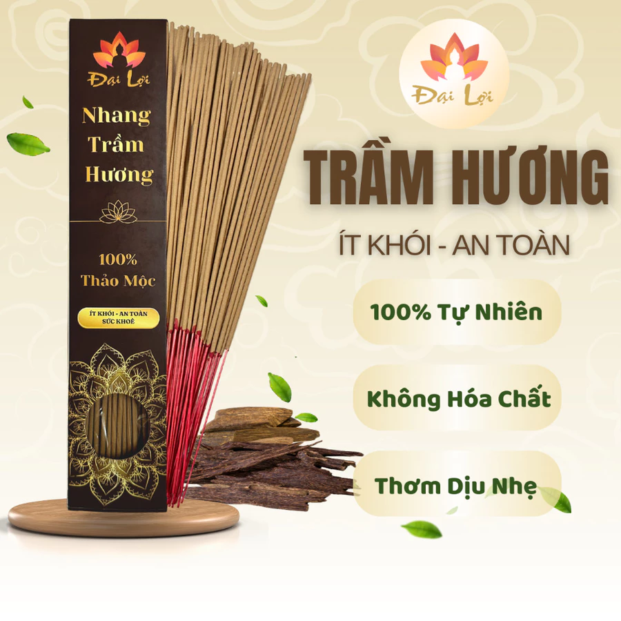 HỘP 50 100 N&Eacute;N NHANG TRẦM HƯƠNG 30CM 40CM THỜ C&Uacute;NG &Iacute;T KH&Oacute;I THƠM DỊU NHẸ
