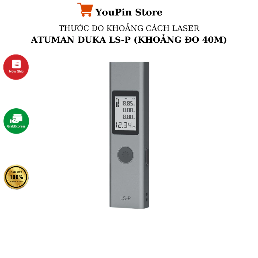 Thước laser m&aacute;y do khoảng c&aacute;ch laser Atuman Duka LS P khoảng đo 40m Bảo h&agrave;nh 3 th&aacute;ng