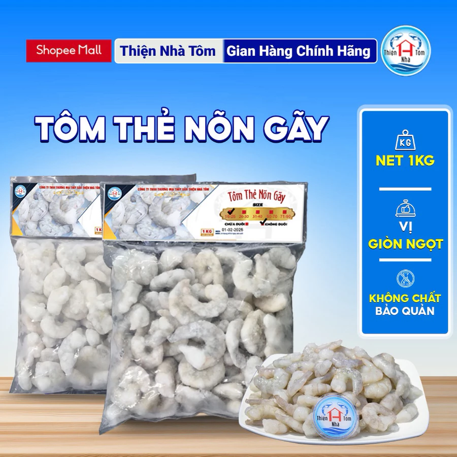 Tôm Nõn Gãy Đông Lạnh Thiện Nhà Tôm giao nhanh siêu tốc HCM Food Thức Ăn