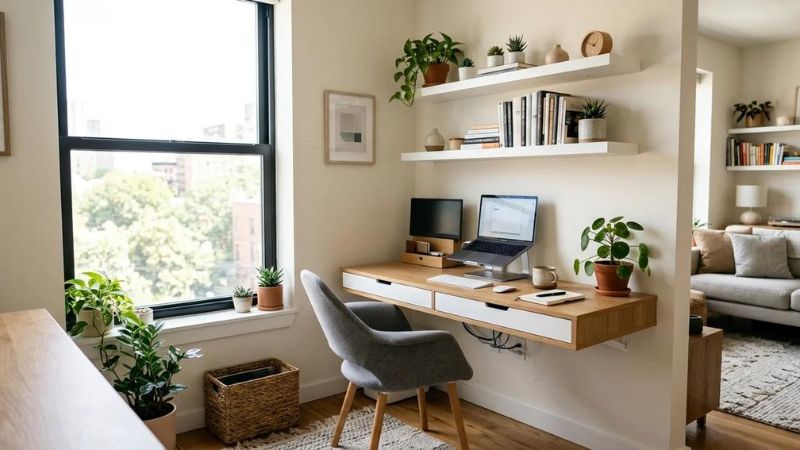 10 Bí kíp thiết kế phòng trọ 15m2 đẹp lung linh, chi phí thất Góc làm việc trong phòng trọ nhỏ